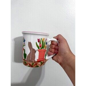 Hand painted In Hungary Starbucks Bunny Mug | Painted Easter Spring Coffe Cup